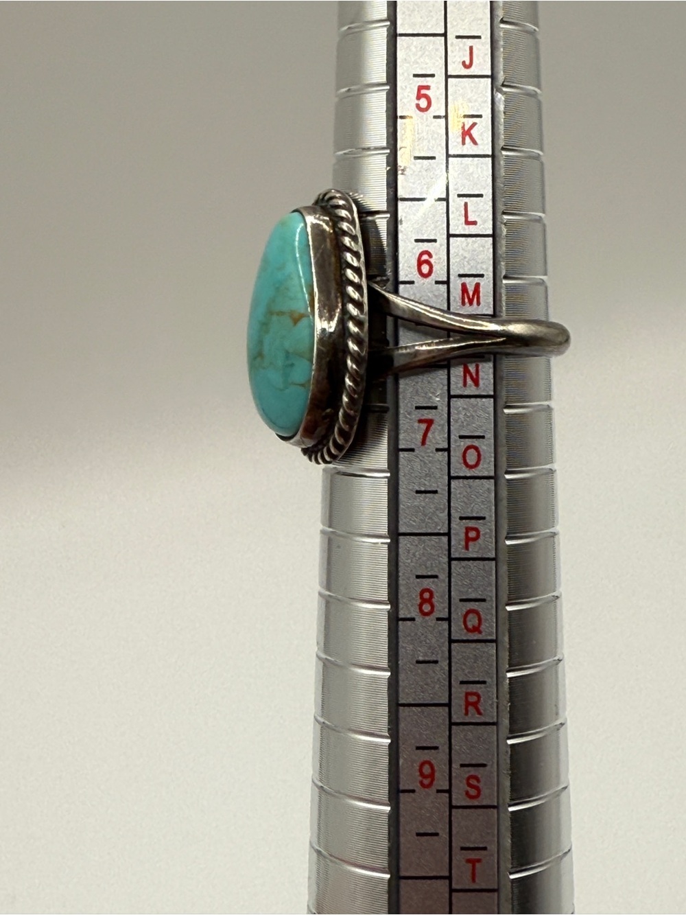 Vintage Navajo Sterling Silver Turquoise Ring 925 size 6.5 Really pretty stone! - Picture 13 of 14